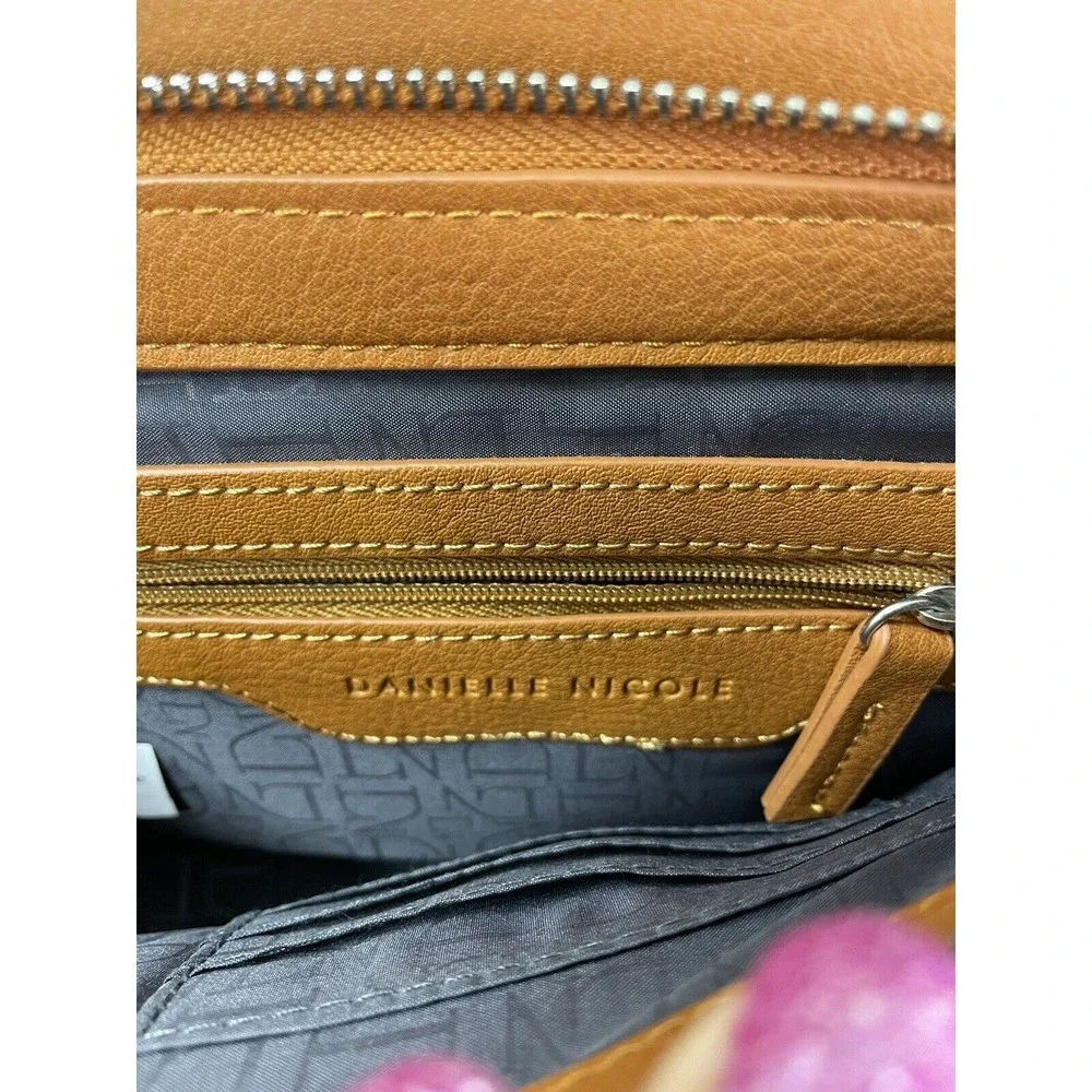 Danielle Nicole Brown Theia‎ Studded Stitched Top Handle Handbag Purse